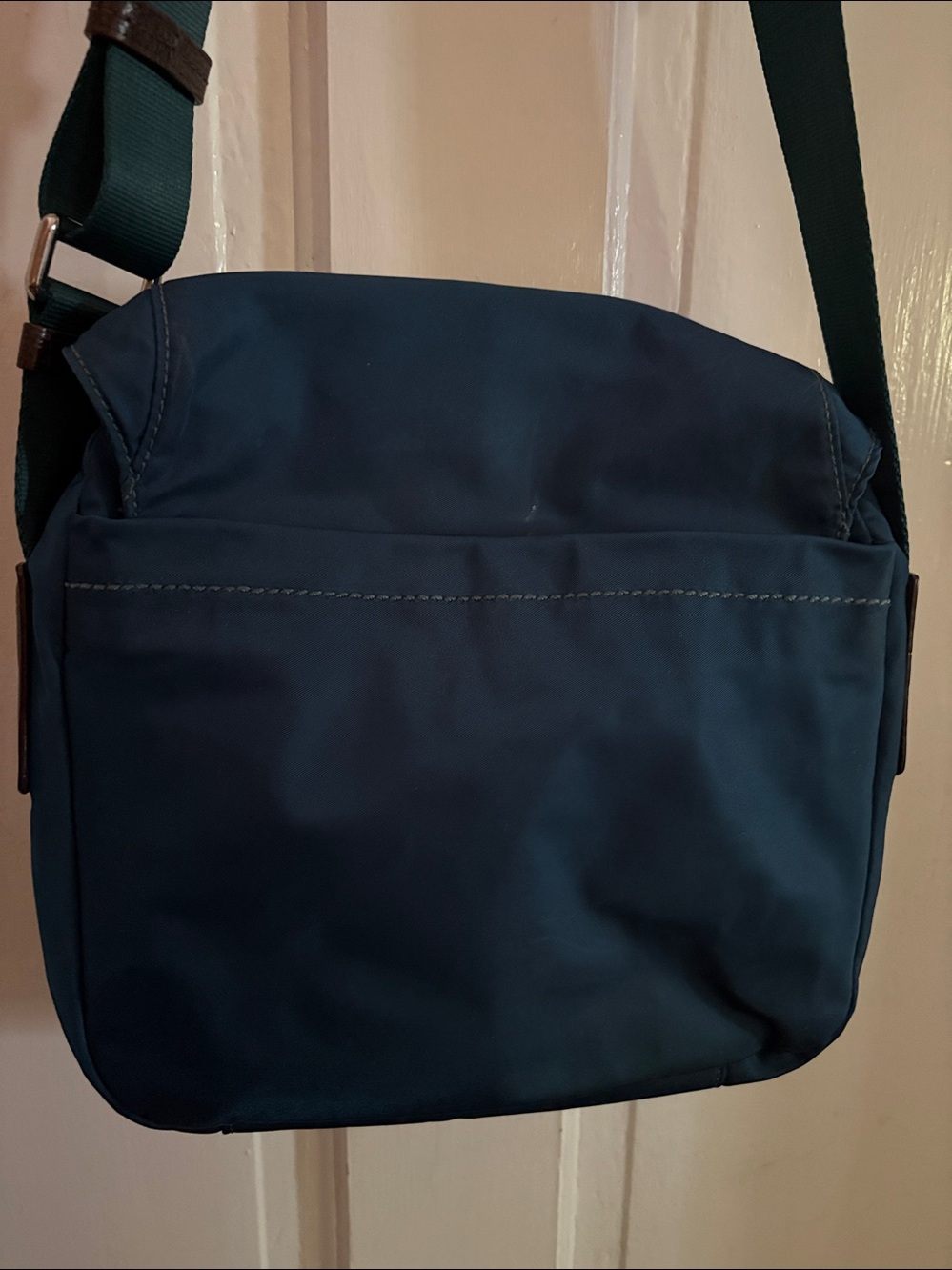 Tumi Men's Dark Teal Nylon Messenger Bag with Green Strap - Picture 12 of 12